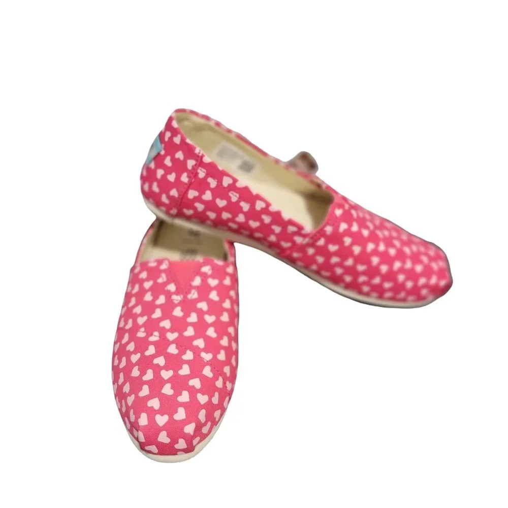 TOMS Wmm belmont raspberry hearts Women's Casual Flat Slip On Size 6